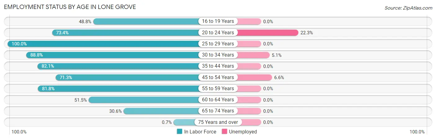 Employment Status by Age in Lone Grove