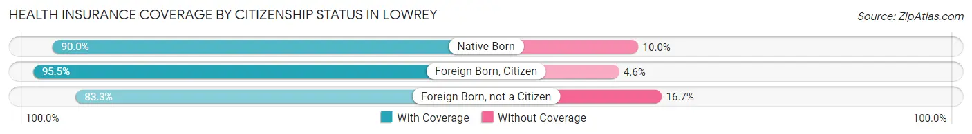 Health Insurance Coverage by Citizenship Status in Lowrey