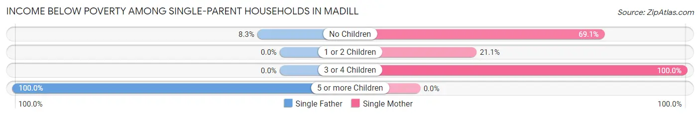 Income Below Poverty Among Single-Parent Households in Madill