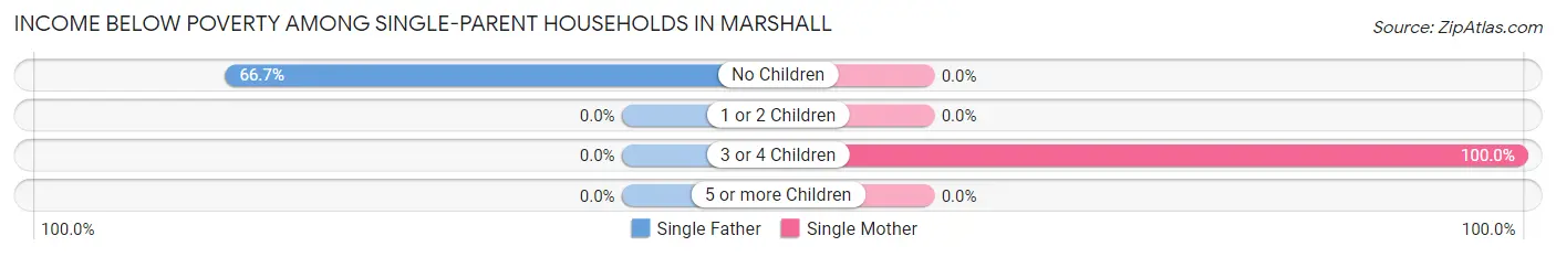 Income Below Poverty Among Single-Parent Households in Marshall