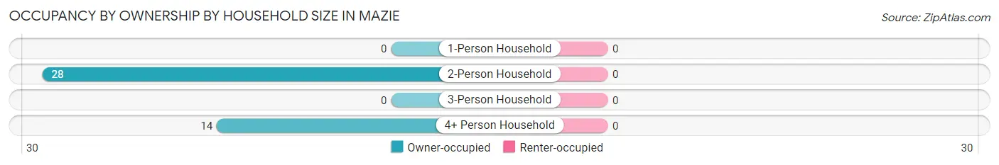 Occupancy by Ownership by Household Size in Mazie