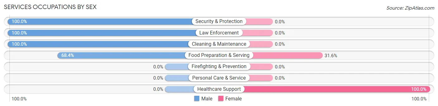 Services Occupations by Sex in Medford