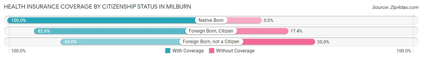 Health Insurance Coverage by Citizenship Status in Milburn