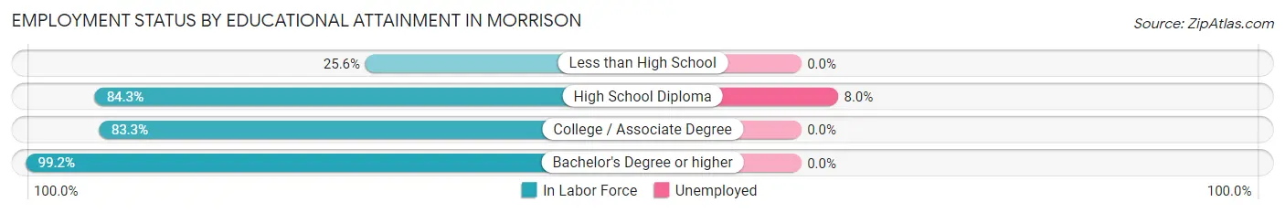 Employment Status by Educational Attainment in Morrison