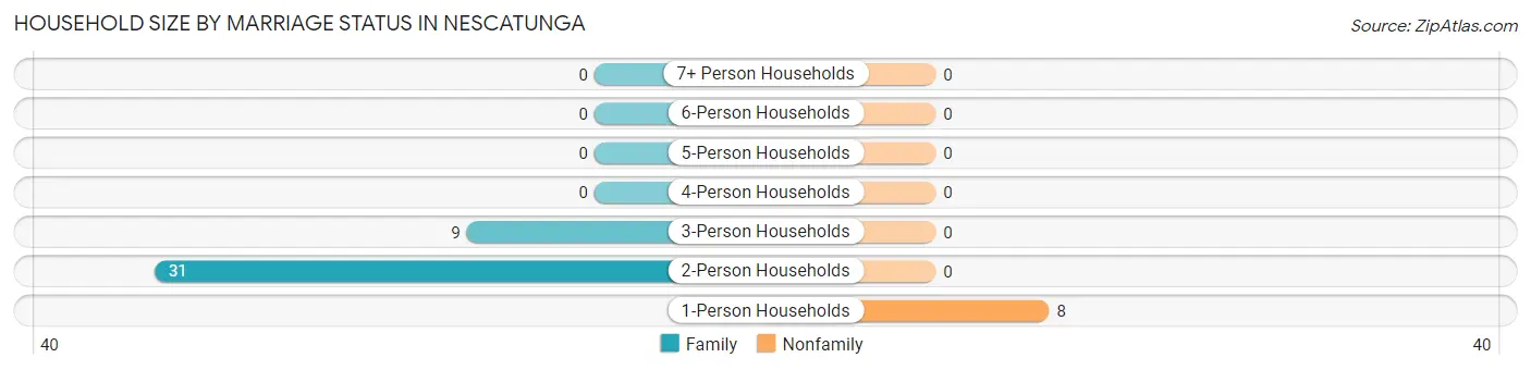 Household Size by Marriage Status in Nescatunga