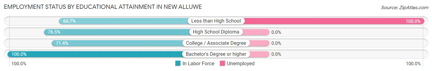 Employment Status by Educational Attainment in New Alluwe