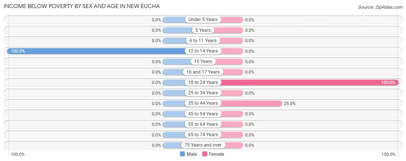 Income Below Poverty by Sex and Age in New Eucha