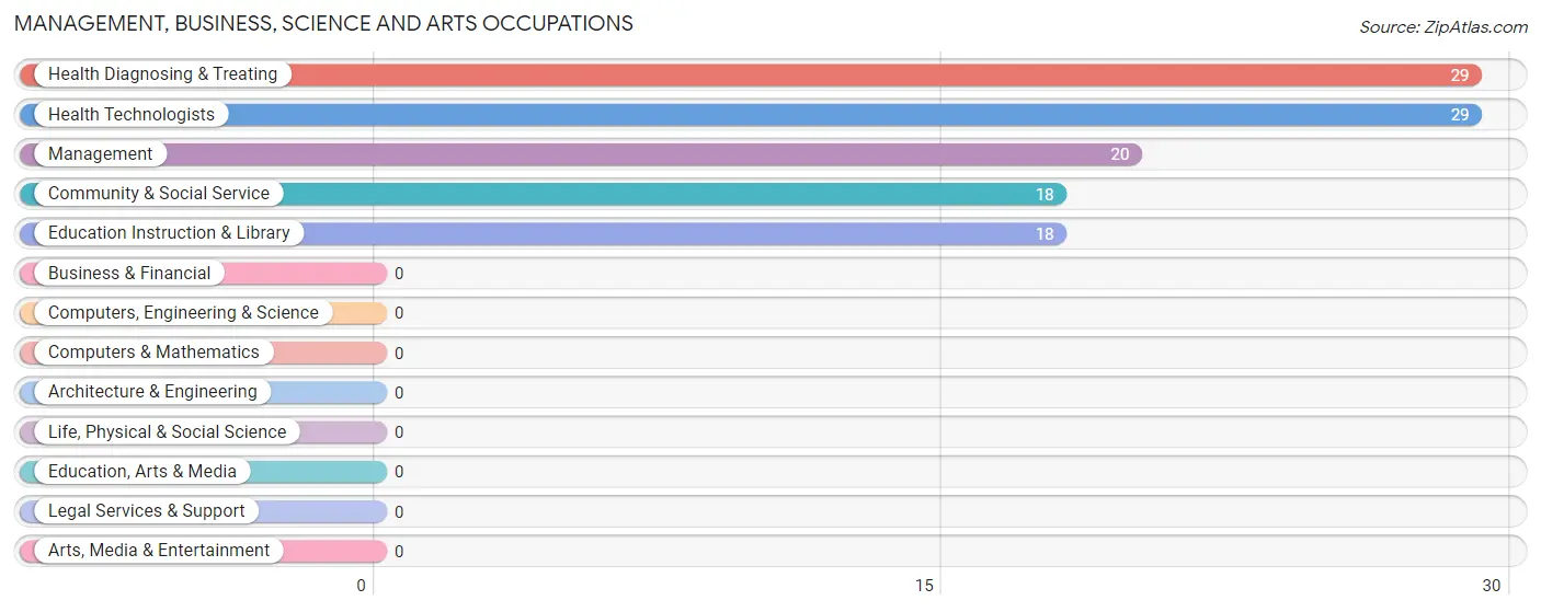 Management, Business, Science and Arts Occupations in New Eucha