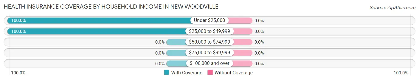 Health Insurance Coverage by Household Income in New Woodville