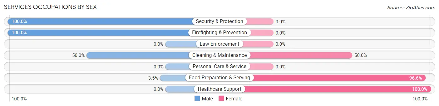 Services Occupations by Sex in North Enid