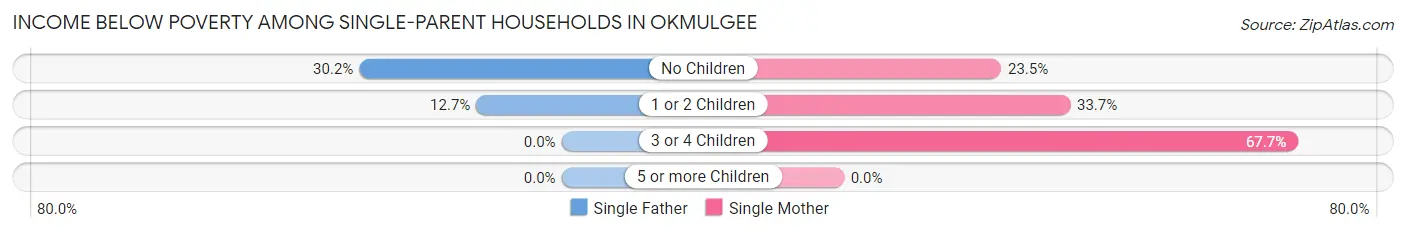 Income Below Poverty Among Single-Parent Households in Okmulgee