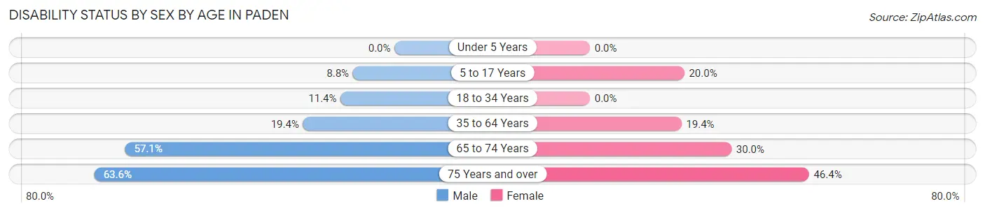 Disability Status by Sex by Age in Paden