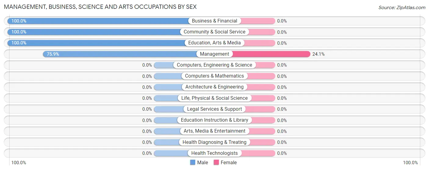 Management, Business, Science and Arts Occupations by Sex in Pump Back