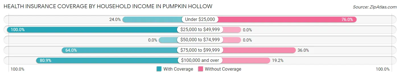 Health Insurance Coverage by Household Income in Pumpkin Hollow