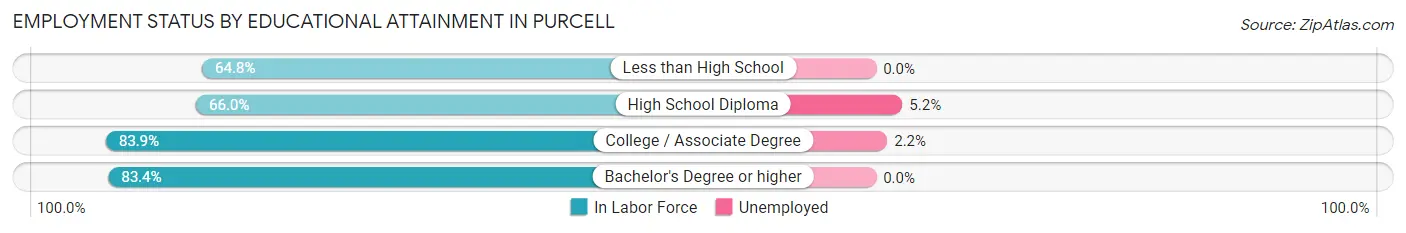 Employment Status by Educational Attainment in Purcell