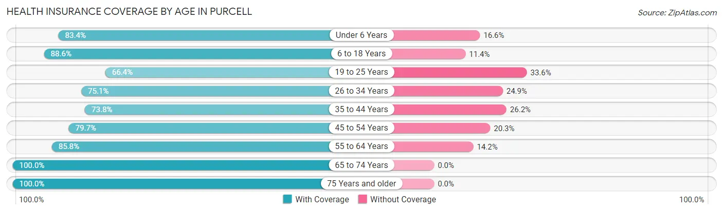Health Insurance Coverage by Age in Purcell
