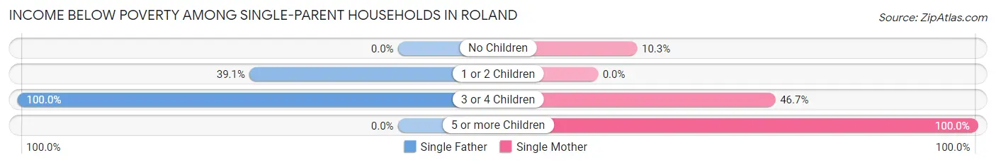 Income Below Poverty Among Single-Parent Households in Roland
