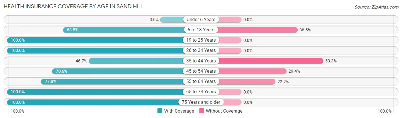 Health Insurance Coverage by Age in Sand Hill