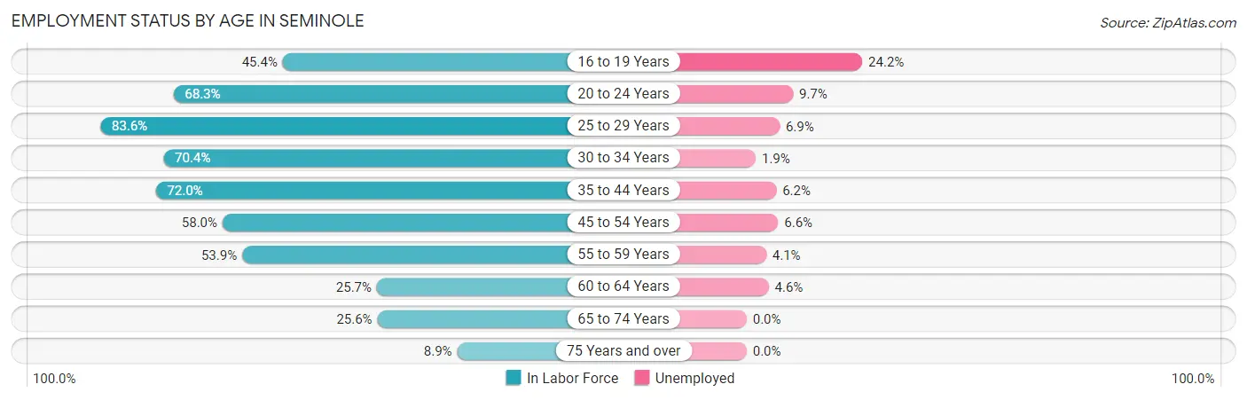 Employment Status by Age in Seminole