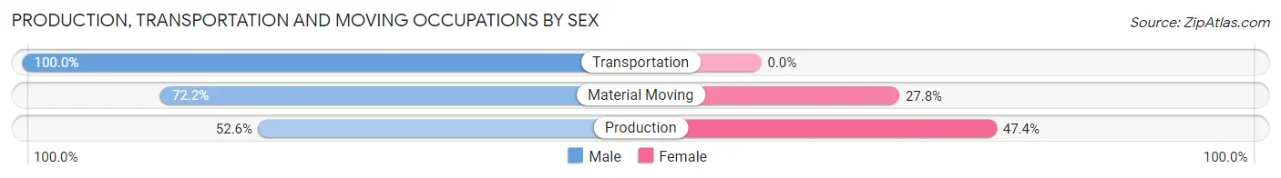 Production, Transportation and Moving Occupations by Sex in Seminole