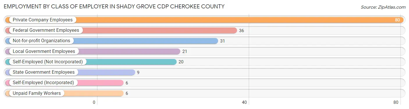 Employment by Class of Employer in Shady Grove CDP Cherokee County