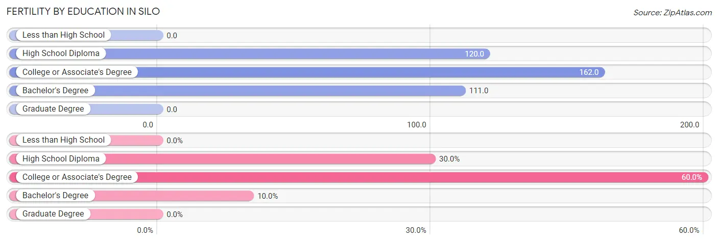 Female Fertility by Education Attainment in Silo