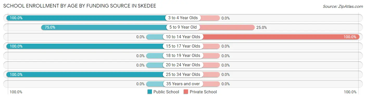 School Enrollment by Age by Funding Source in Skedee