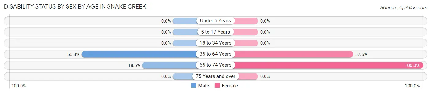 Disability Status by Sex by Age in Snake Creek