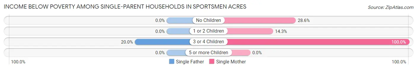 Income Below Poverty Among Single-Parent Households in Sportsmen Acres