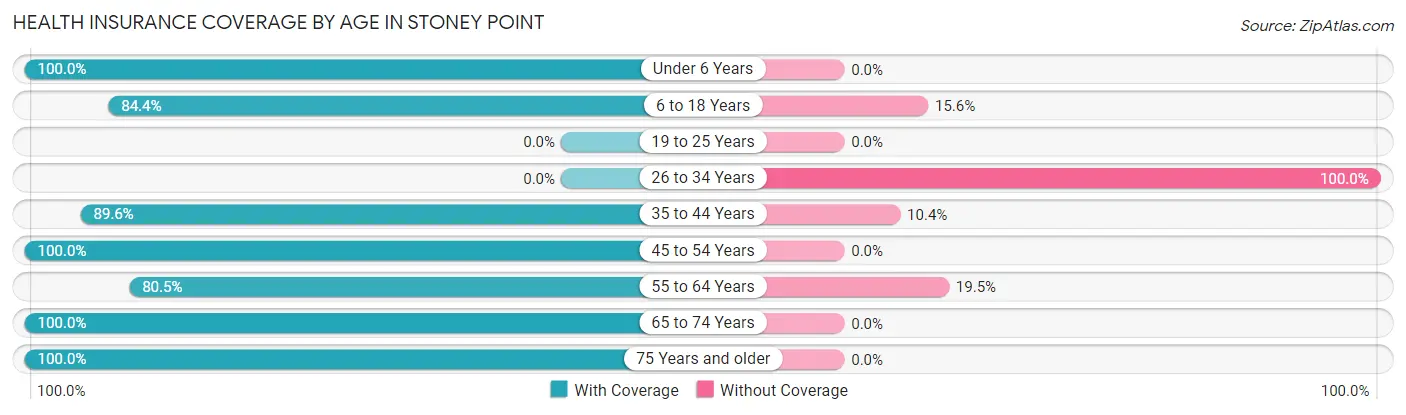 Health Insurance Coverage by Age in Stoney Point