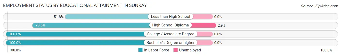 Employment Status by Educational Attainment in Sunray