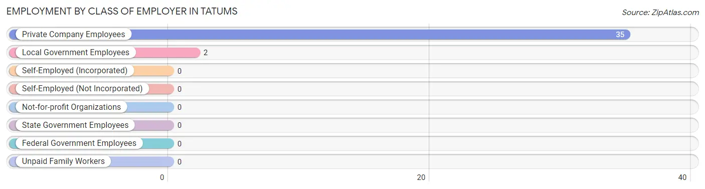 Employment by Class of Employer in Tatums