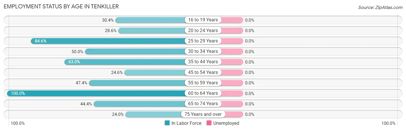 Employment Status by Age in Tenkiller