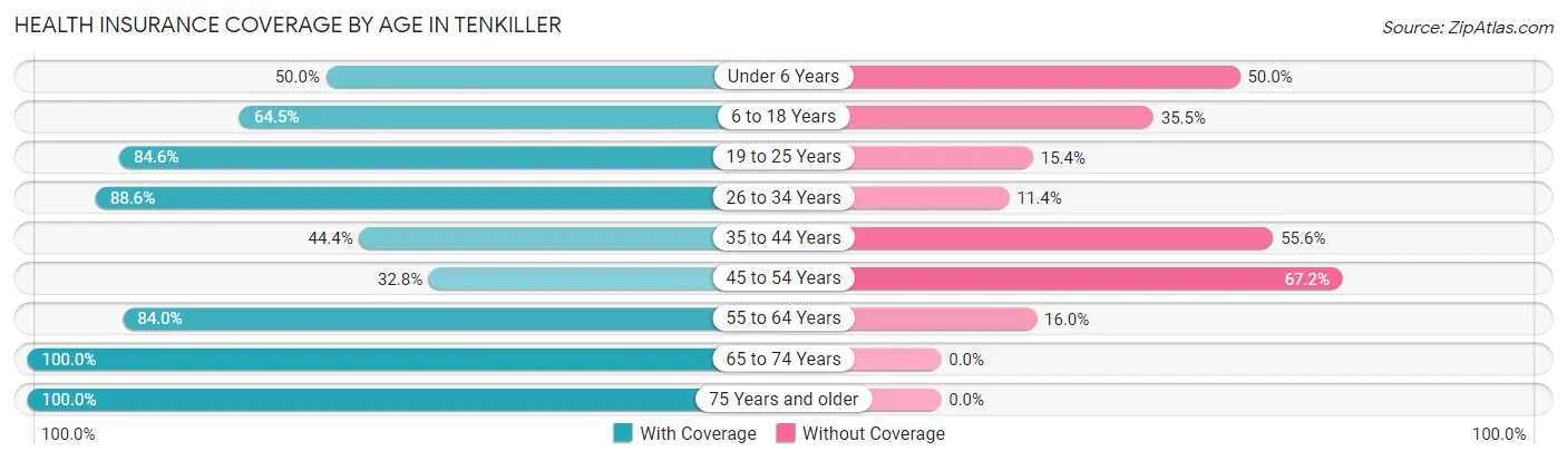 Health Insurance Coverage by Age in Tenkiller