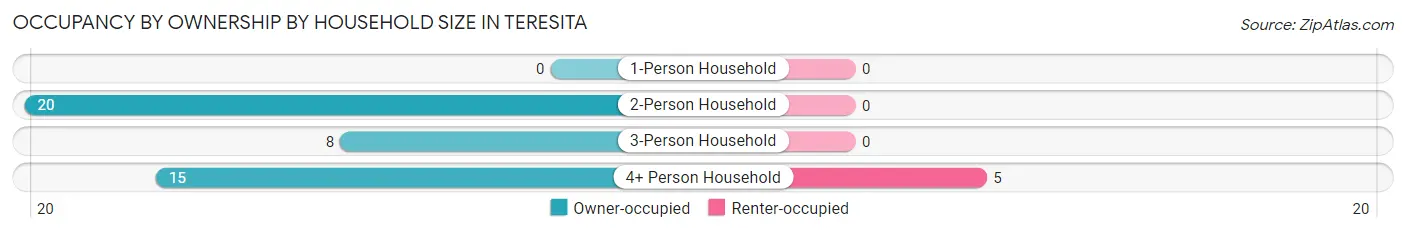 Occupancy by Ownership by Household Size in Teresita