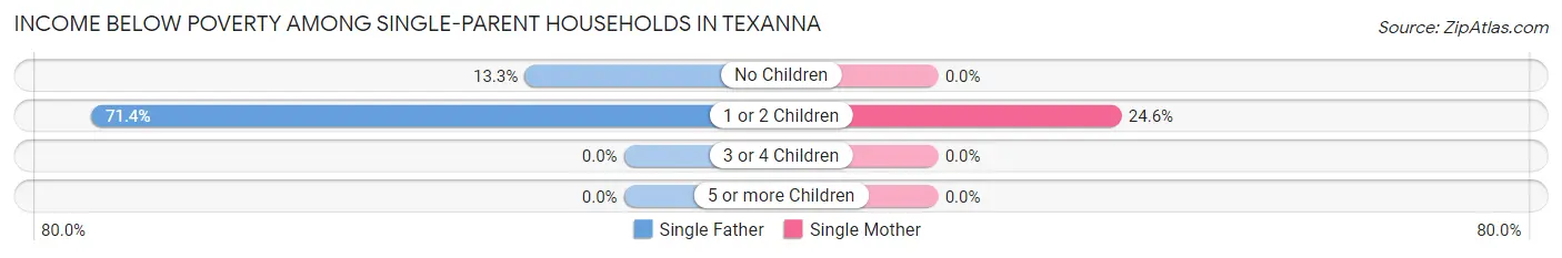 Income Below Poverty Among Single-Parent Households in Texanna