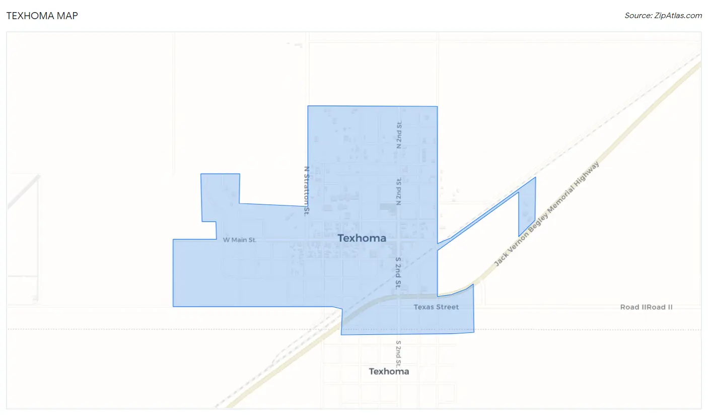 Texhoma Map