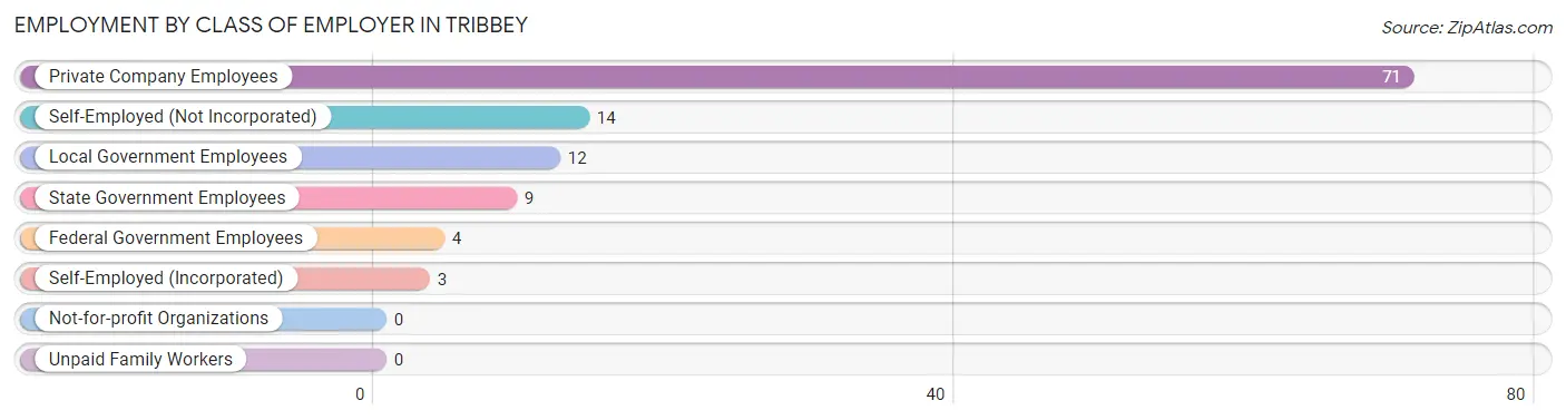 Employment by Class of Employer in Tribbey