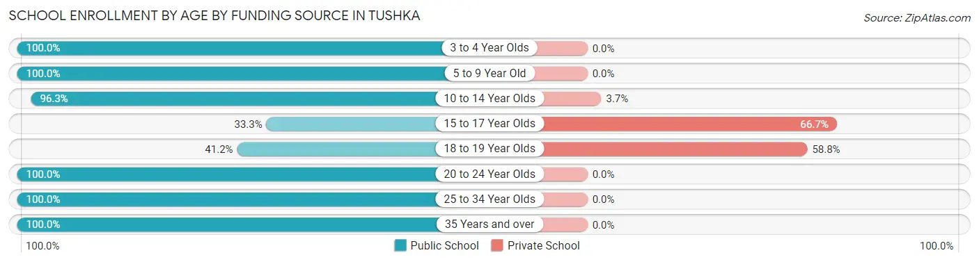 School Enrollment by Age by Funding Source in Tushka