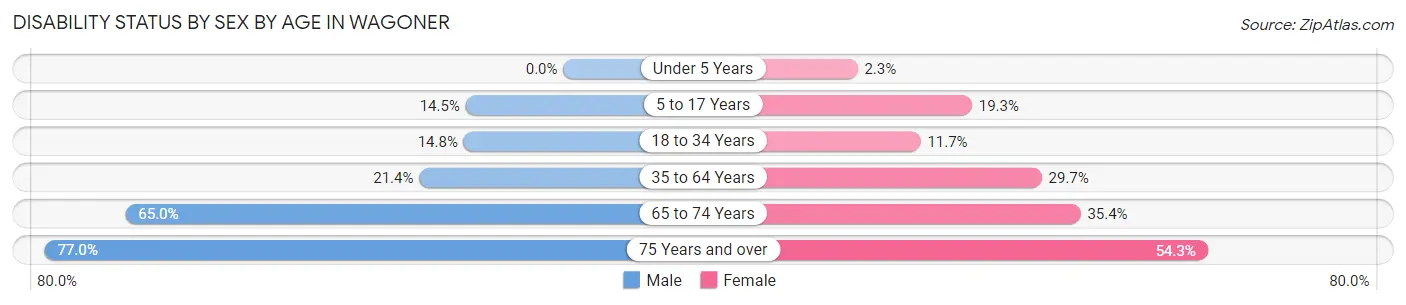 Disability Status by Sex by Age in Wagoner