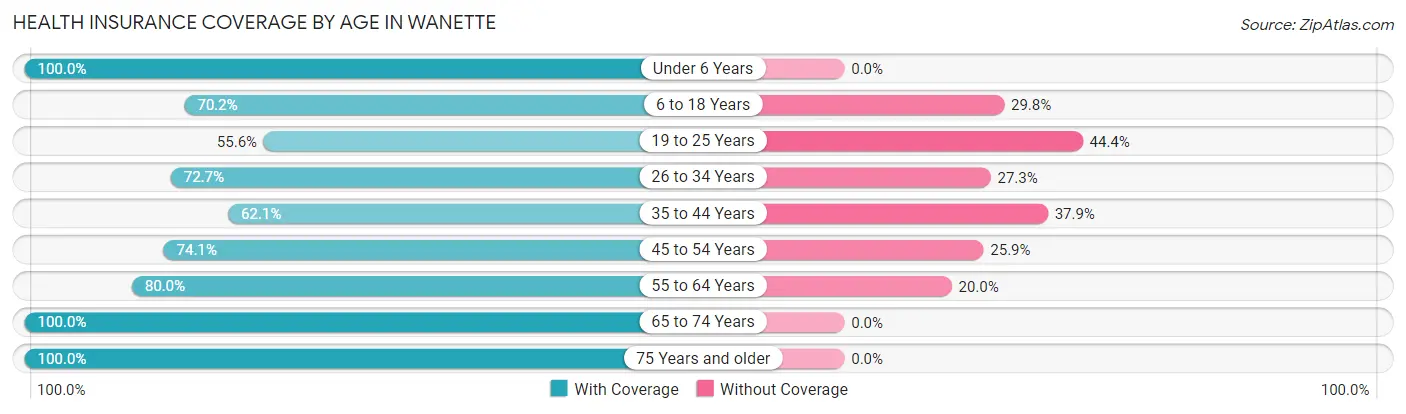 Health Insurance Coverage by Age in Wanette