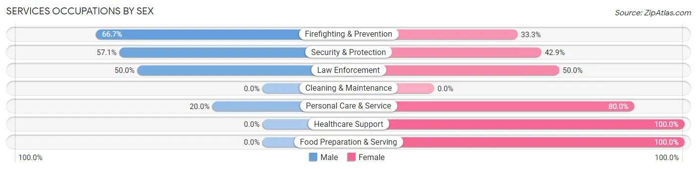 Services Occupations by Sex in Wanette