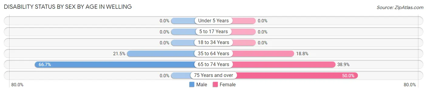 Disability Status by Sex by Age in Welling