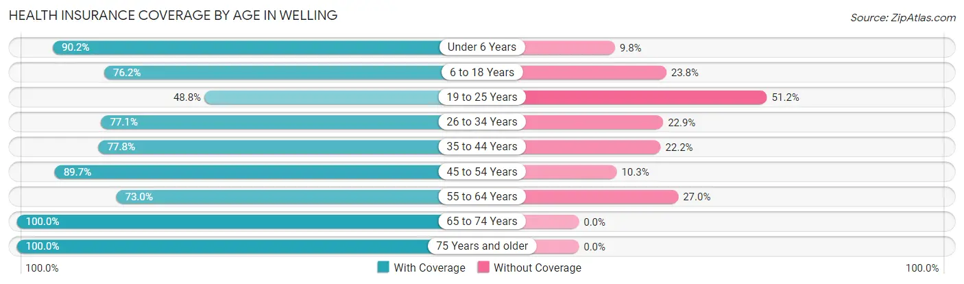 Health Insurance Coverage by Age in Welling