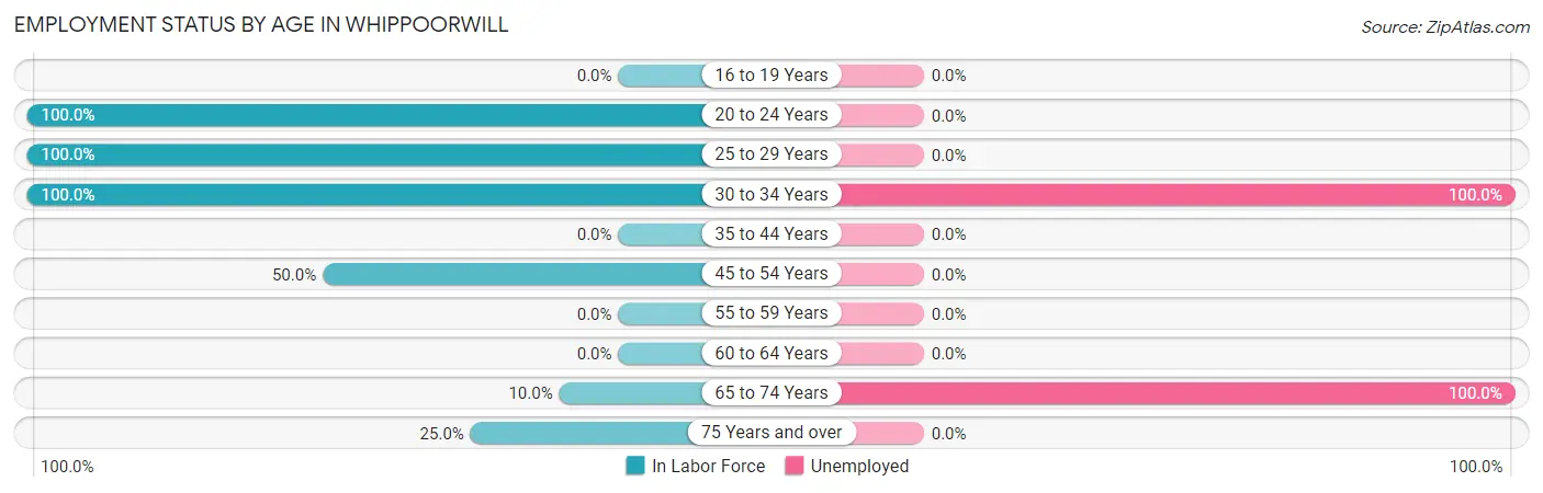 Employment Status by Age in Whippoorwill
