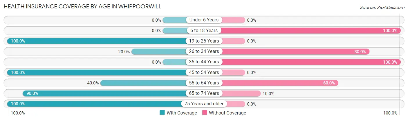 Health Insurance Coverage by Age in Whippoorwill