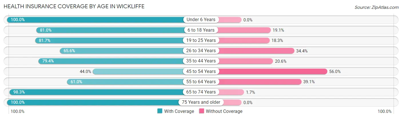 Health Insurance Coverage by Age in Wickliffe