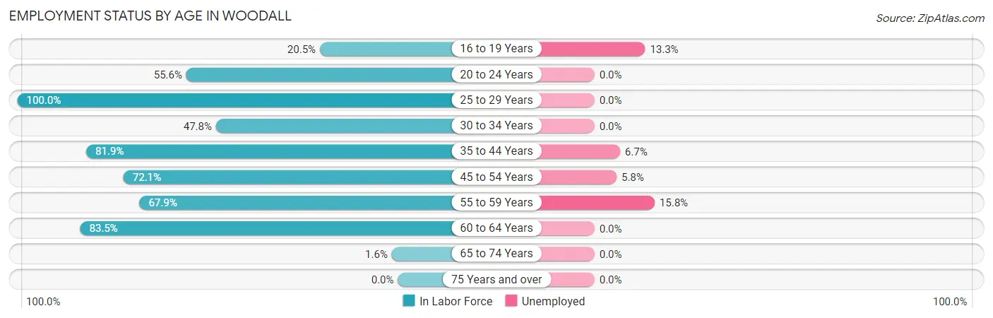 Employment Status by Age in Woodall