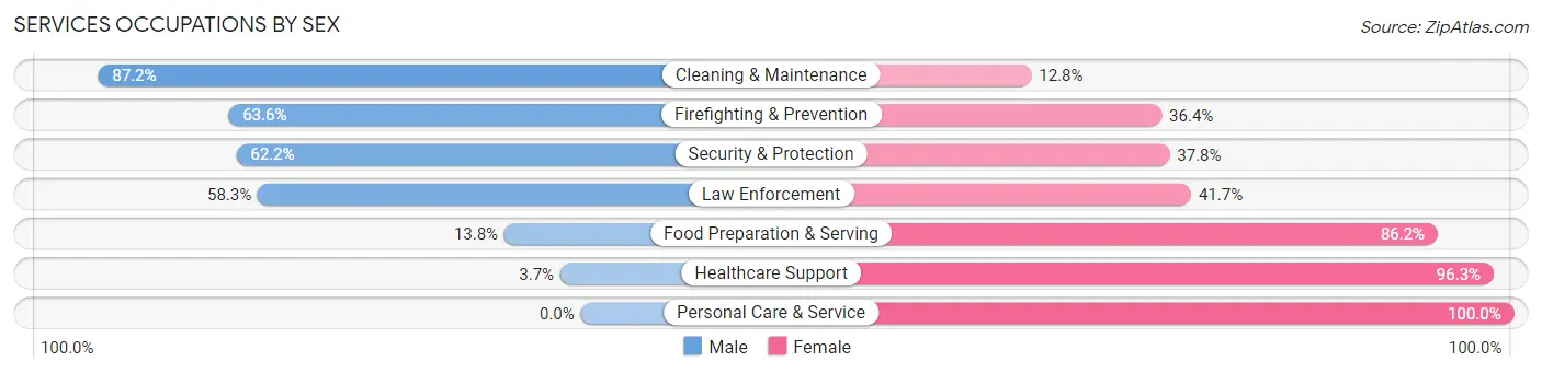 Services Occupations by Sex in Wynnewood