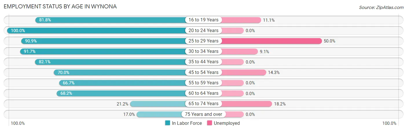 Employment Status by Age in Wynona